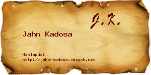 Jahn Kadosa névjegykártya